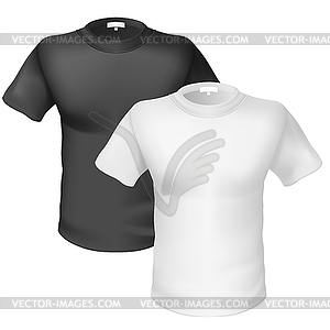 Black and white T-shirt Front View - vector image