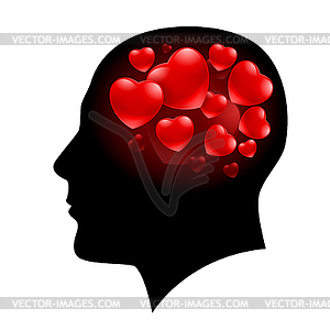 Man With Hearts - vector image