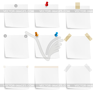 Paper notes and stickers - vector image