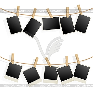 Photo Frames on Rope - vector clipart