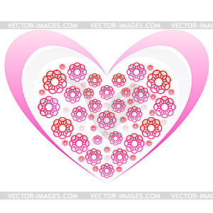 Flowers in form of heart - vector image