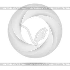 White spiral ring - vector image