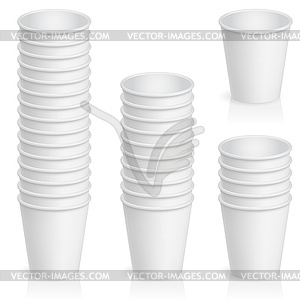 Set of empty paper cup - vector image