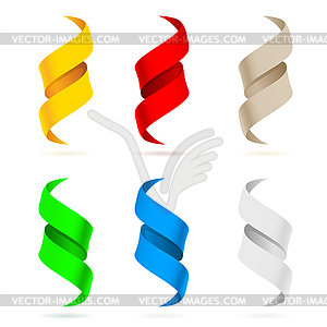 Many beautiful colored ribbons - vector clipart