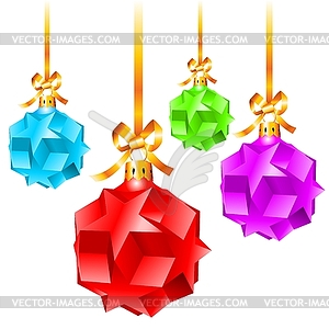 Abstract colorful Christmas decorations - vector clipart