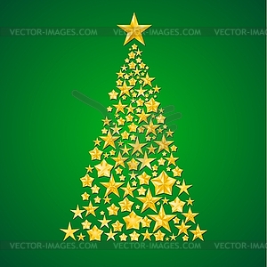 Абстрактные Рождественская елка из звезд - стоковое векторное изображение