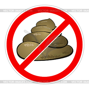 Warning sign Stop feces - vector clipart