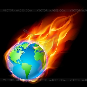 Abstract burning earth - vector image