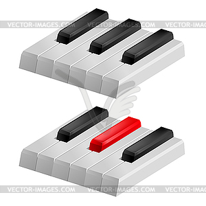 Black and white piano keys - vector image