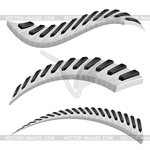 Wavy piano keys - vector image