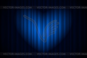 Stage with blue curtain and spotlight great, - vector EPS clipart
