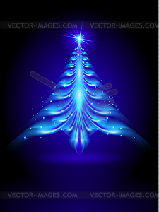 Abstract blue Christmas tree - vector clipart