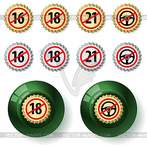 Bottle caps - vector clipart