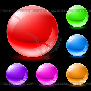 Glossy spheres - vector clipart