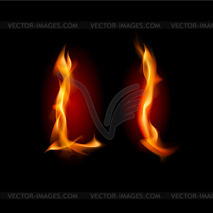 Fiery font. Letter L - vector clipart / vector image