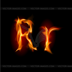 Fiery font. Letter R - vector clip art