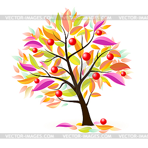 Stylized apple tree - vector clipart