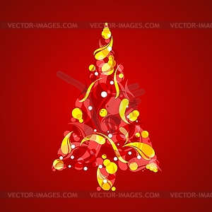Абстрактная новогодняя елка - клипарт в векторе / векторное изображение