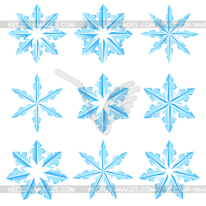 Set of snowflakes - color vector clipart