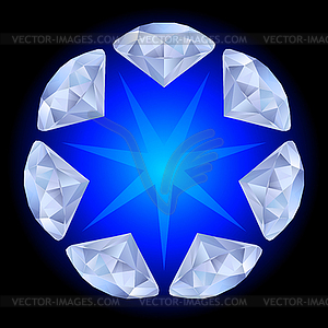 Realistic diamonds pattern - vector image