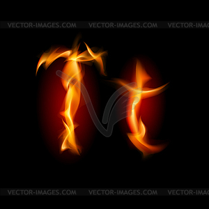 Fiery font. Letter T - vector clipart / vector image