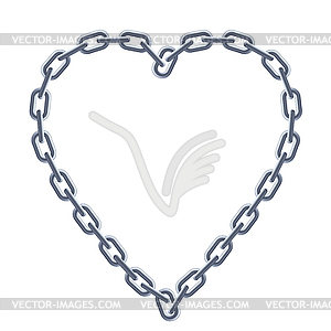 Chain silver heart - vector clip art