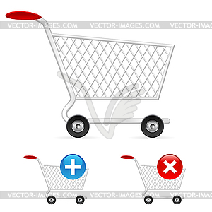 Empty shopping cart - vector image