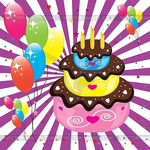 Birthday cake - vector clipart