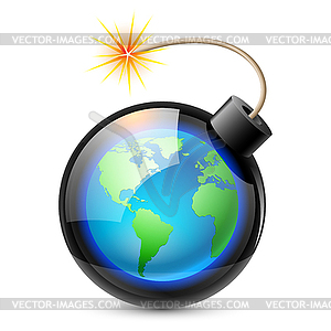 Abstract land shaped like bomb - vector image