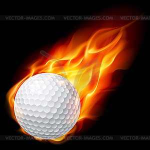 Golf ball on fire - vector clip art