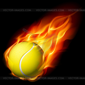 Flaming Tennis Ball - vector image