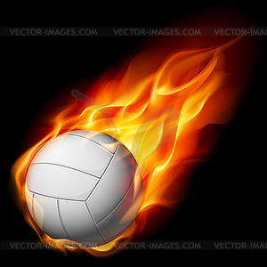 Fire volleyball - vector image