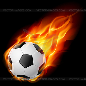 Soccer Ball in Fire - vector image