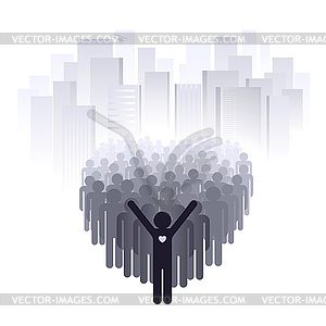 Love for big city - stock vector clipart