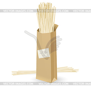 Realistic package spaghetti - vector clip art