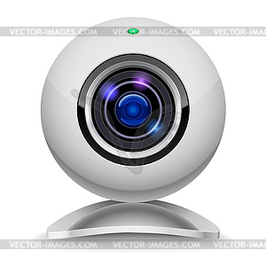 Realistic white webcam - vector image