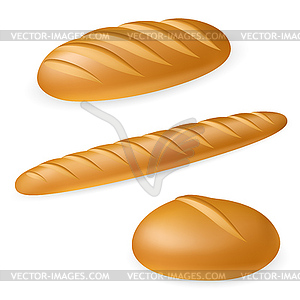 Three realistic bread - vector image