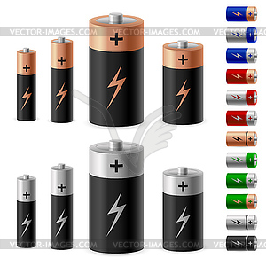 Set of battery - vector clipart