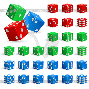 Set of realistic dice - vector image