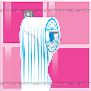 Blue roll of toilet paper - vector image