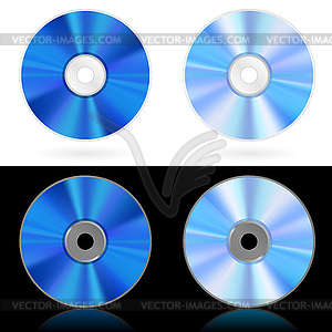 Four realistic CD and DVD - vector image