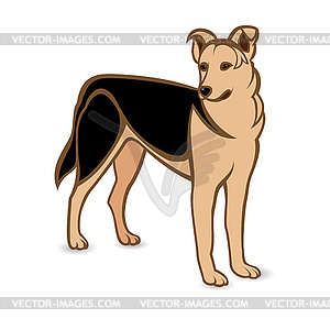 Realistic German Shepherd - vector clipart