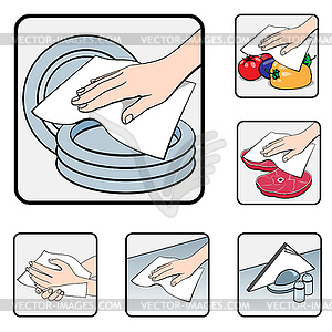 Napkin in kitchen - vector EPS clipart