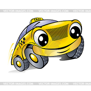 Car with laughing face. Taxi - vector clipart