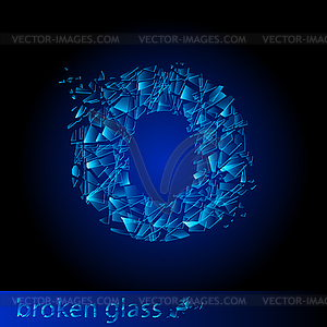 One letter of broken glass - vector clipart