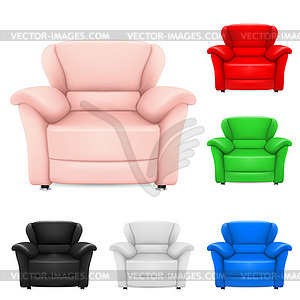 Colored set of stylish chairs - royalty-free vector clipart