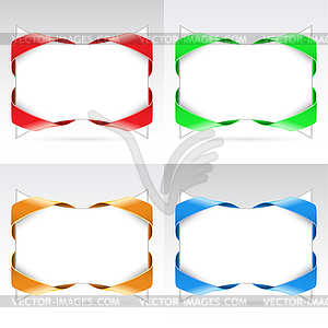 Set of white blanks with ribbon - vector image