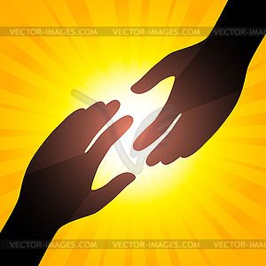 Солнечное рукопожатие - изображение векторного клипарта