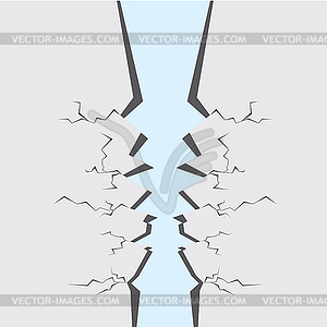 Crack in wall - vector clipart