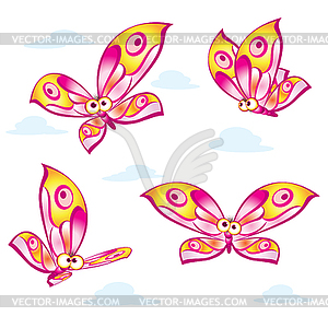 Cartoon colorful butterflies - vector image